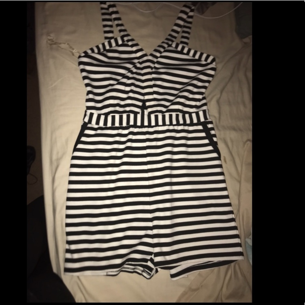 Black & White Stripped Romper